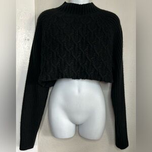 Express soft crop black sweater Size XL